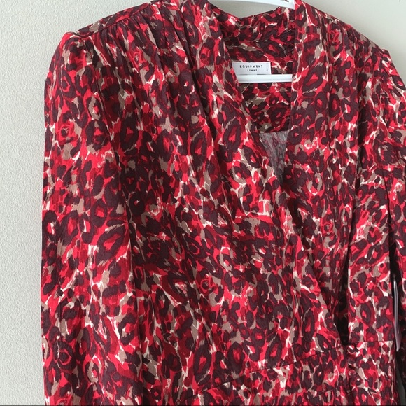 EQUIPMENT leopard-jacquard mini wrap dress - Picture 2 of 10